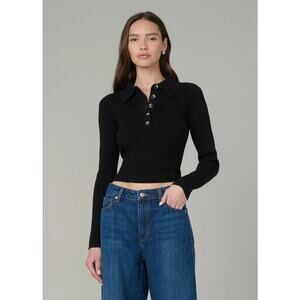 Joe's Jeans The Lisa Polo Sweater - Black NWT SIZE XS S M L